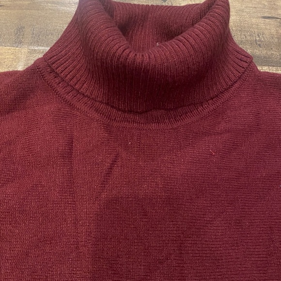 Joseph A. Solid Turtleneck Poncho in Cabernet
Large - Picture 5 of 7